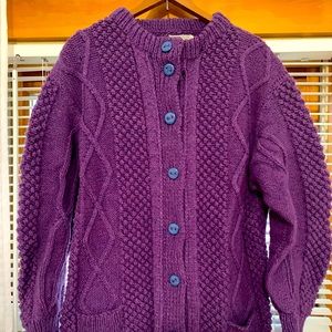 Purple Irish knit sweater